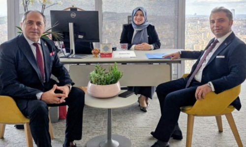 EVREN İLE GÜVEN, ZİRAAT KATILIM BÖLÜM MÜDİRESİ EKŞİ'YE 'HAYIRLI OLSUN' ZİYARETİ YAPTI